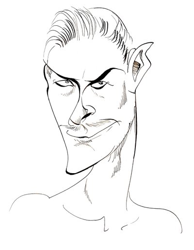 Errol Flynn - caricature of Australian-born actor by Neale Osborne